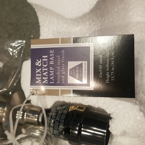 2pk Liberty Procurement silver and glass lamp base 13.75 in. tall NWT - Picture 2 of 6